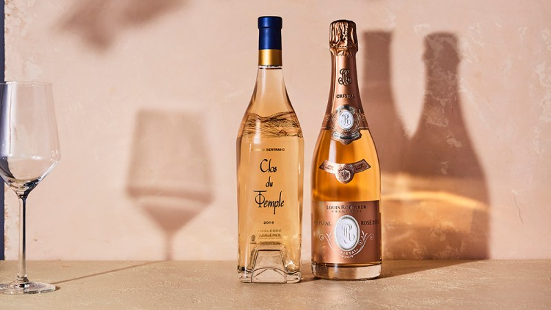 Clos du Temple 2019 Rosé Languedoc, Louis Roederer 2012 Cristal Rosé