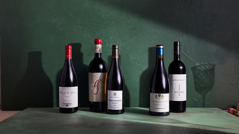 Familia Torres 2017 Mas de la Rosa, Penfolds G5, Jean-Claude Boisset 2019 Corton-Charlemagne Grand Cru, Le Macchiole 2016 Messorio, Thibault Liger-Belair 2018 Richebourg Grand Cru