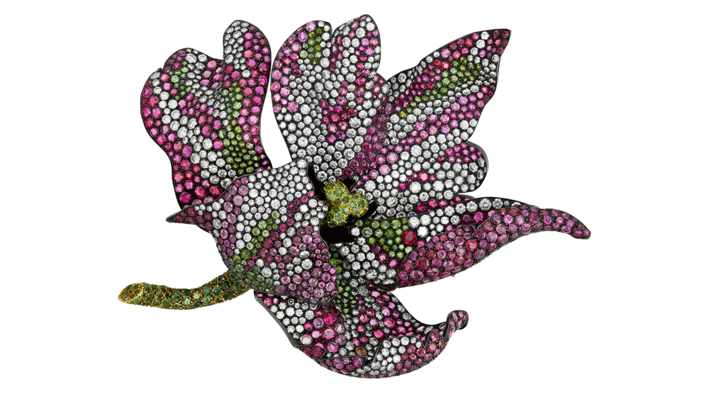 JAR Parrot Tulip Brooch from the Collection of Ann Getty