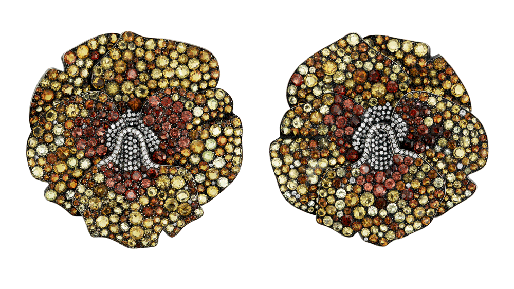 JAR Pansy Earrings from the Collection of Ann Getty