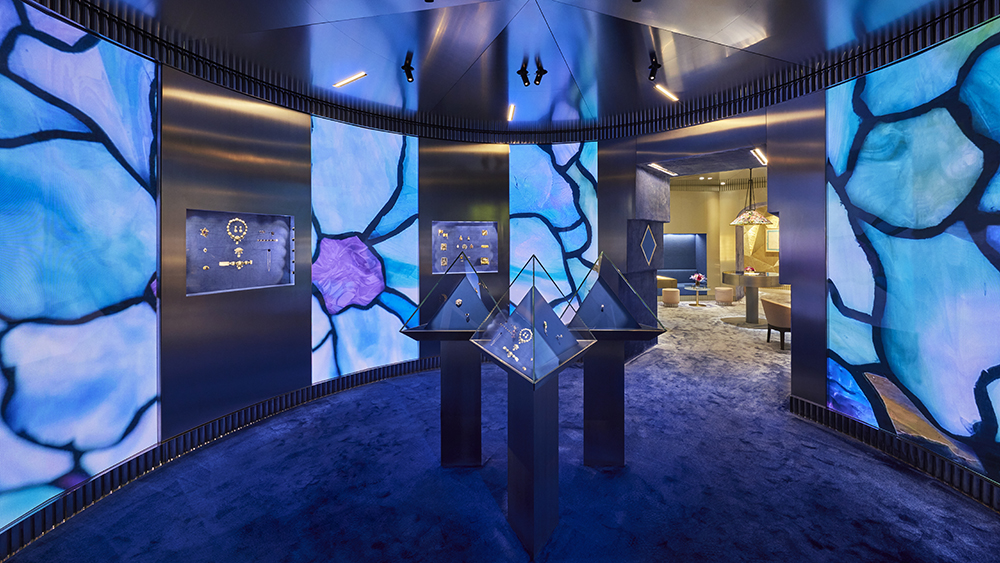 A blue room at Tiffany & Co.'s Paris pop-up